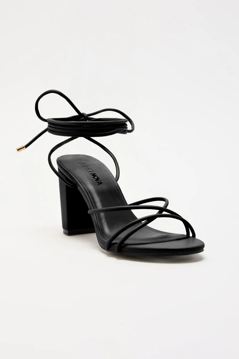 Black Lace-Up Heel